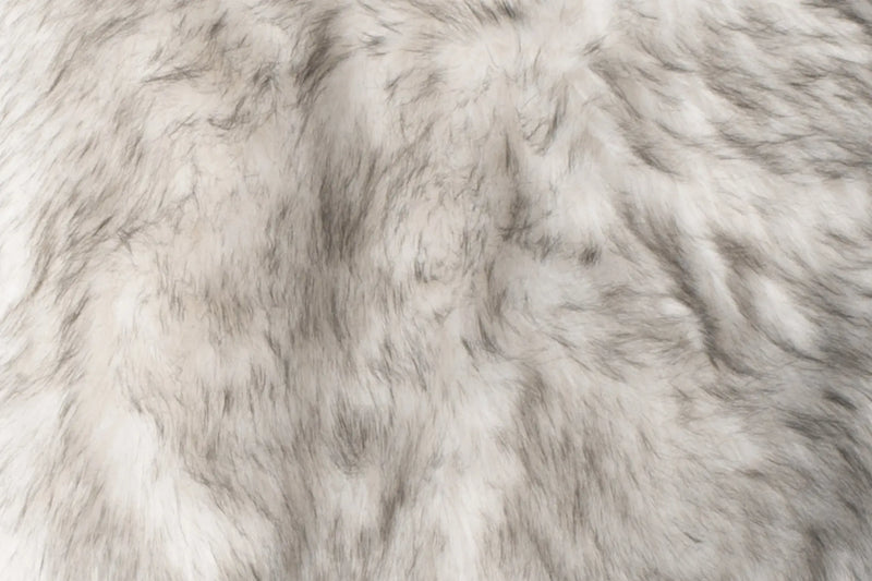 Set Of Two 17" X 17"  Ombre Grey Faux Fur Dining Chair Cushion Pads Homeroots Kitchen & Dining