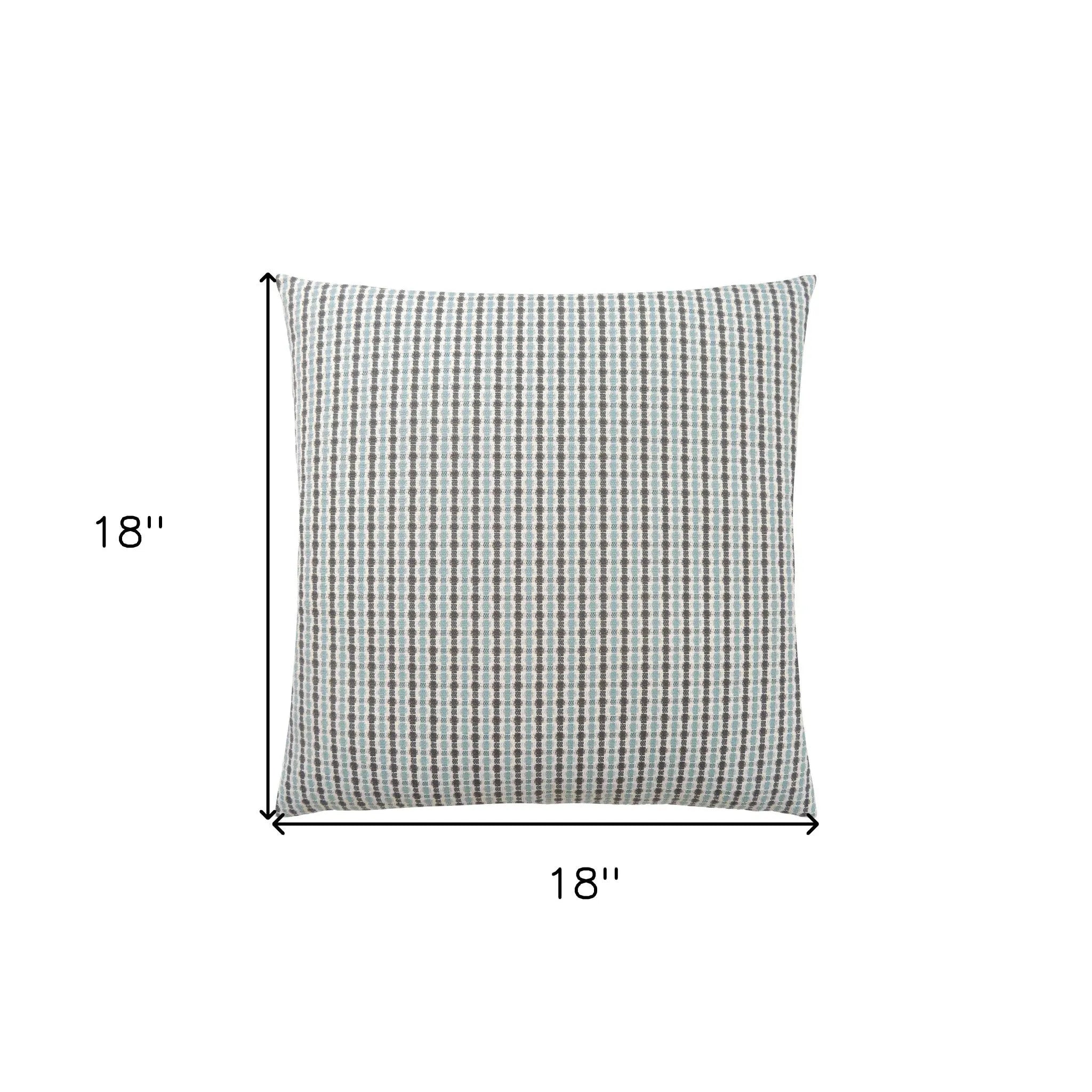 Set Of Two 18" X 18" Blue and Gray Polyester Striped Zippered Pillow Homeroots Home Decor