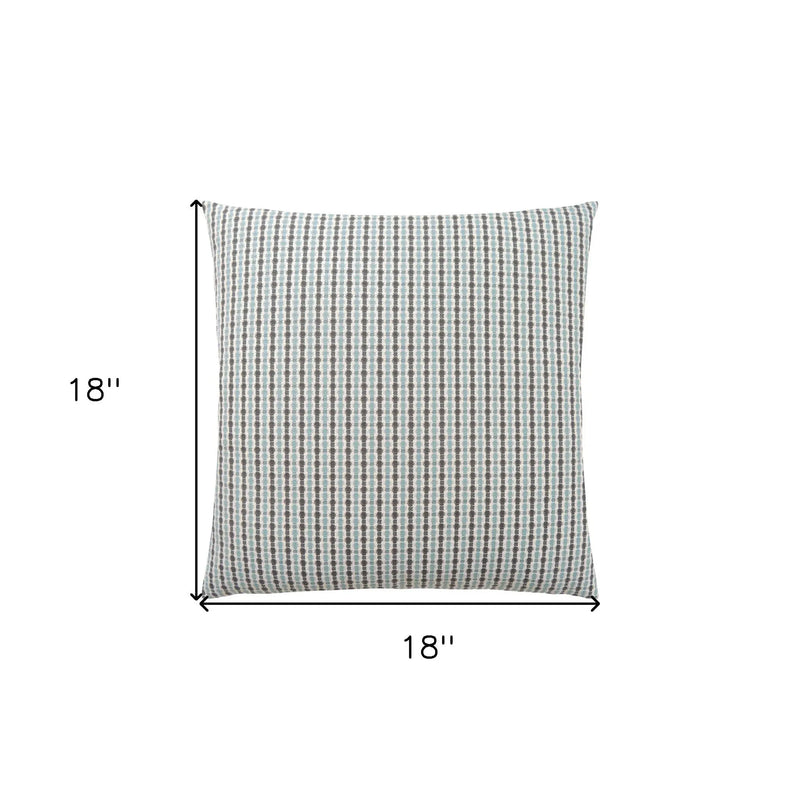 Set Of Two 18" X 18" Blue and Gray Polyester Striped Zippered Pillow Homeroots Home Decor