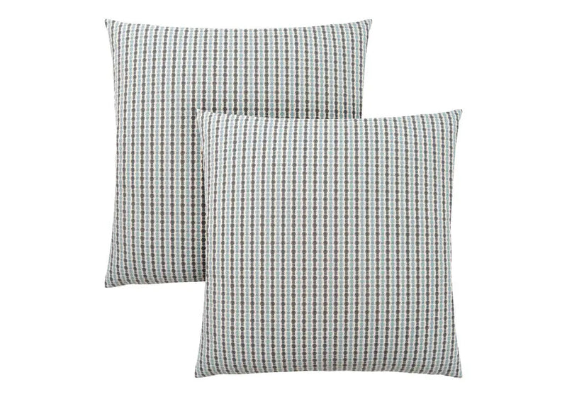 Set Of Two 18" X 18" Blue and Gray Polyester Striped Zippered Pillow Homeroots Home Decor
