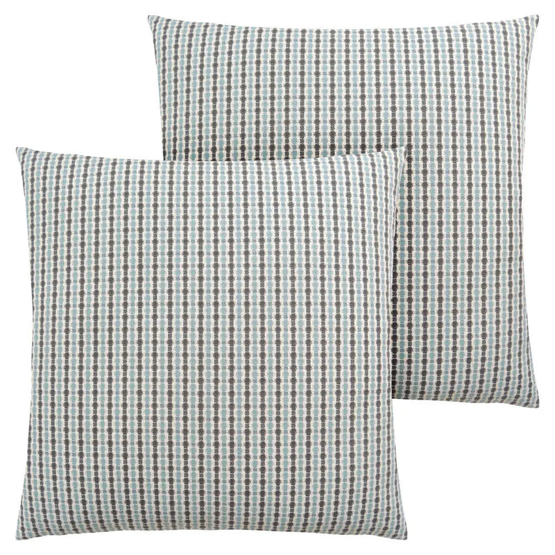 Set Of Two 18" X 18" Blue and Gray Polyester Striped Zippered Pillow Homeroots Home Decor