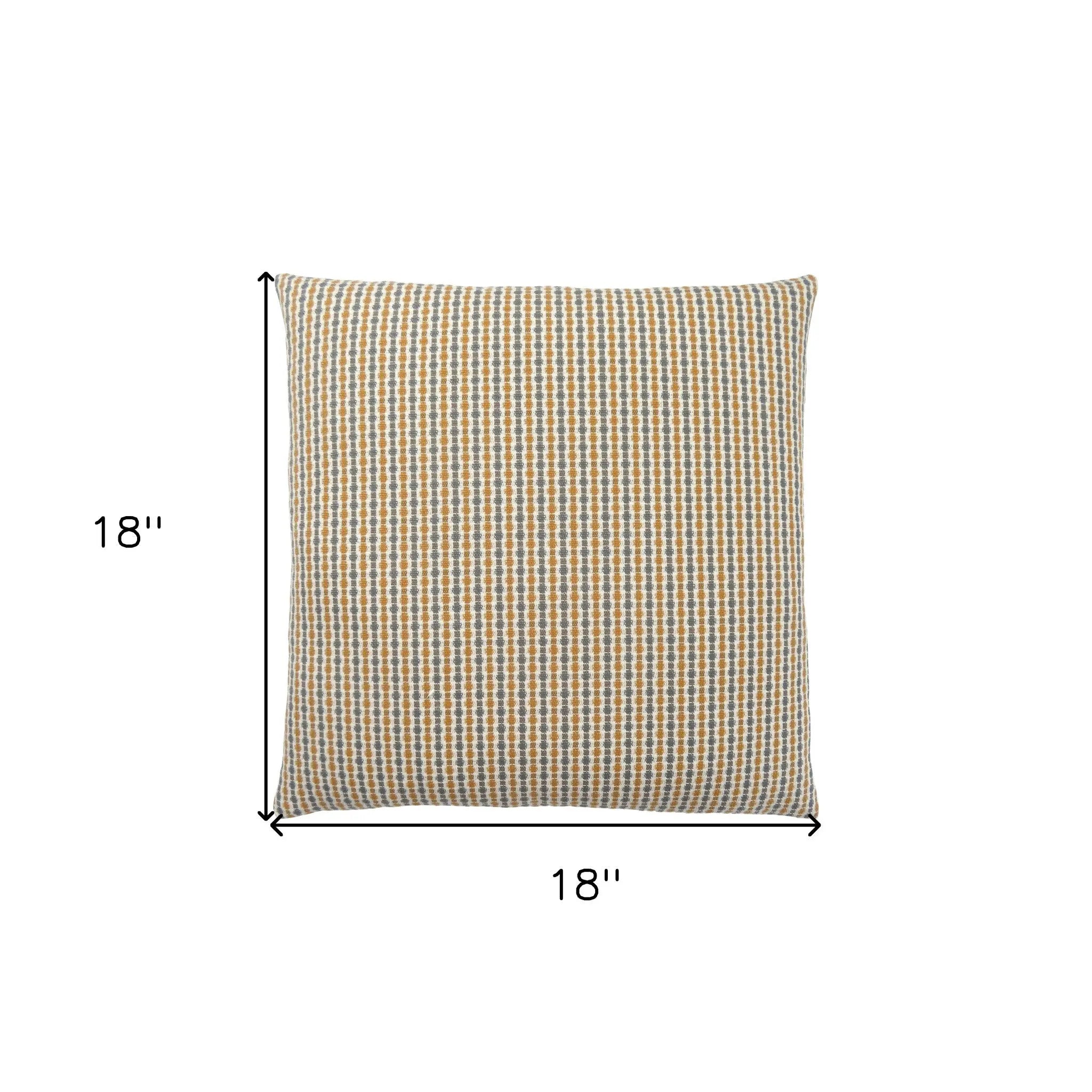 Set Of Two 18" X 18" Gold and White Polyester Striped Zippered Pillow Homeroots Home Decor