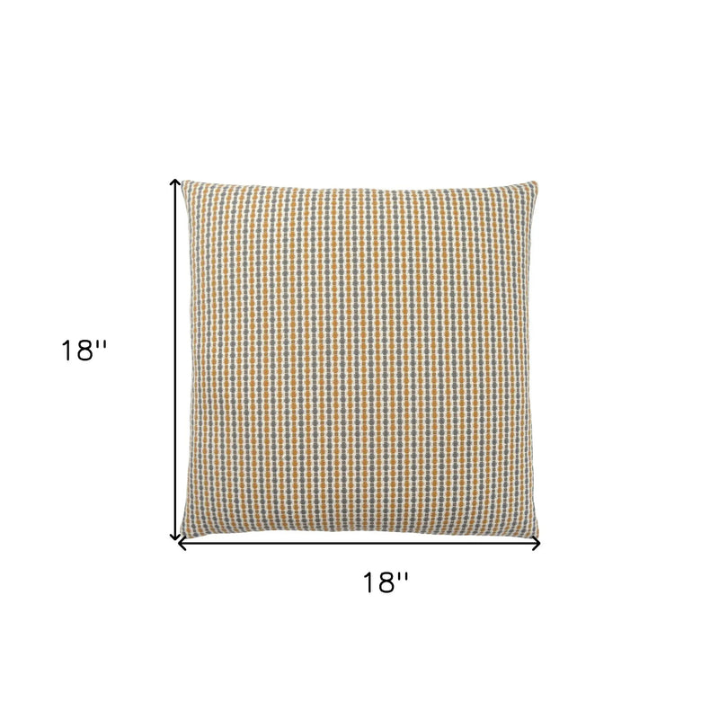 Set Of Two 18" X 18" Gold and White Polyester Striped Zippered Pillow Homeroots Home Decor