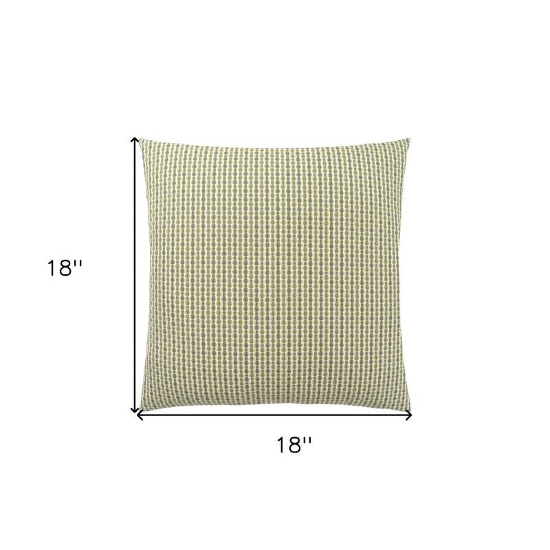 Set Of Two 18" X 18" Green and White Polyester Striped Zippered Pillow Homeroots Home Decor