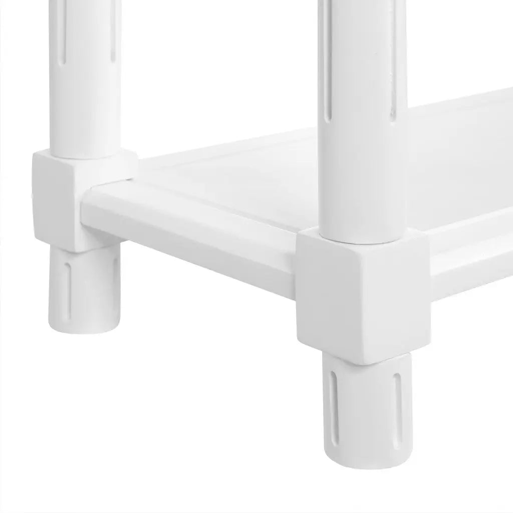 Set Of Two 24" White Wood Rectangular End Tables With Shelf Homeroots Living Room