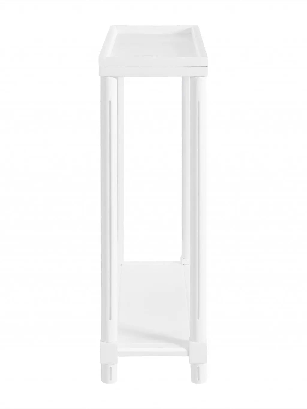 Set Of Two 24" White Wood Rectangular End Tables With Shelf Homeroots Living Room