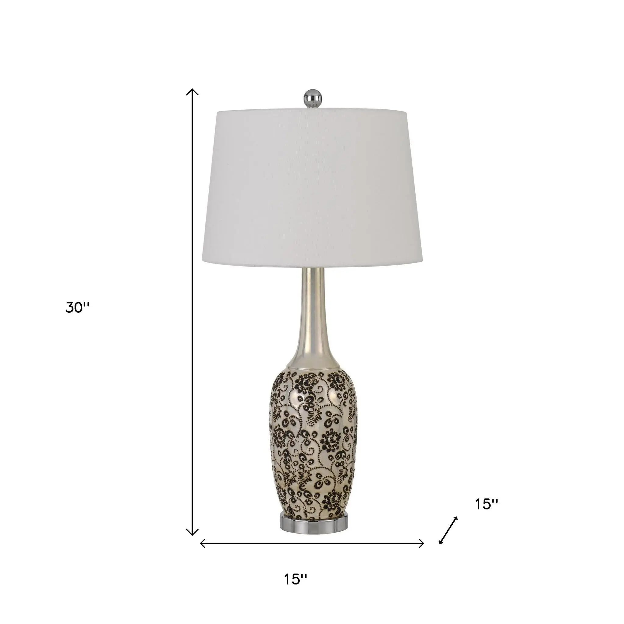 Set Of Two 30" Silver Metal Two Light Bedside Table Lamps With White Globe Shade Homeroots Lighting