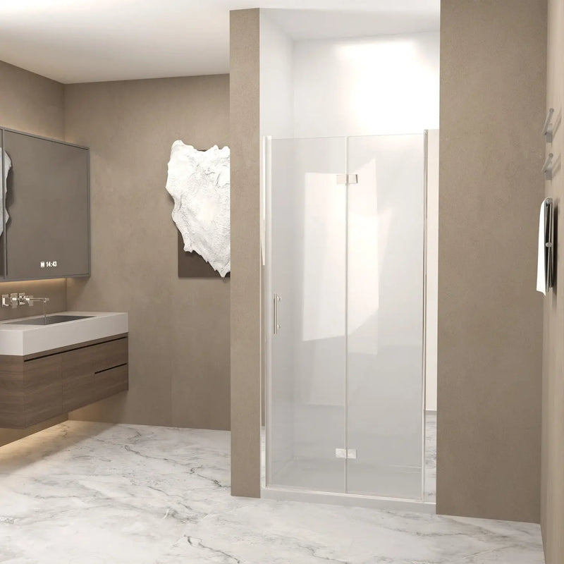 Set Of Two Aluminum and Tempered Glass Shower Doors Homeroots Bed & Bath