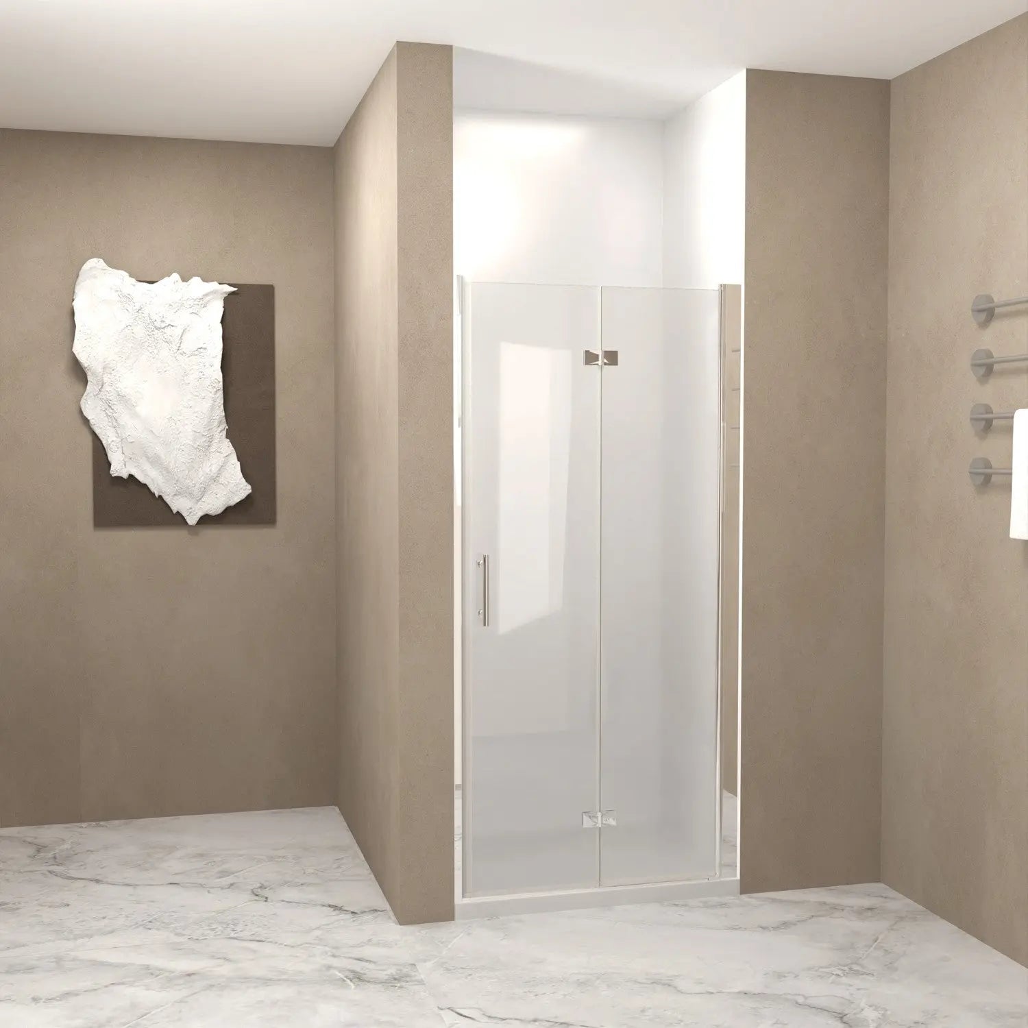 Set Of Two Aluminum and Tempered Glass Shower Doors Homeroots Kitchen & Dining