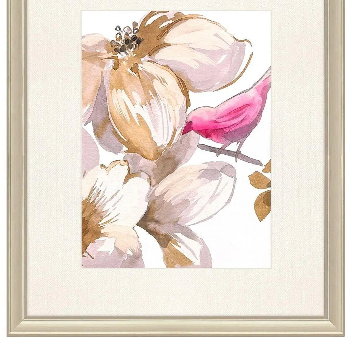 Set Of Two Bird Chatter Set of Set Gold Framed Wall Art Homeroots Home Decor