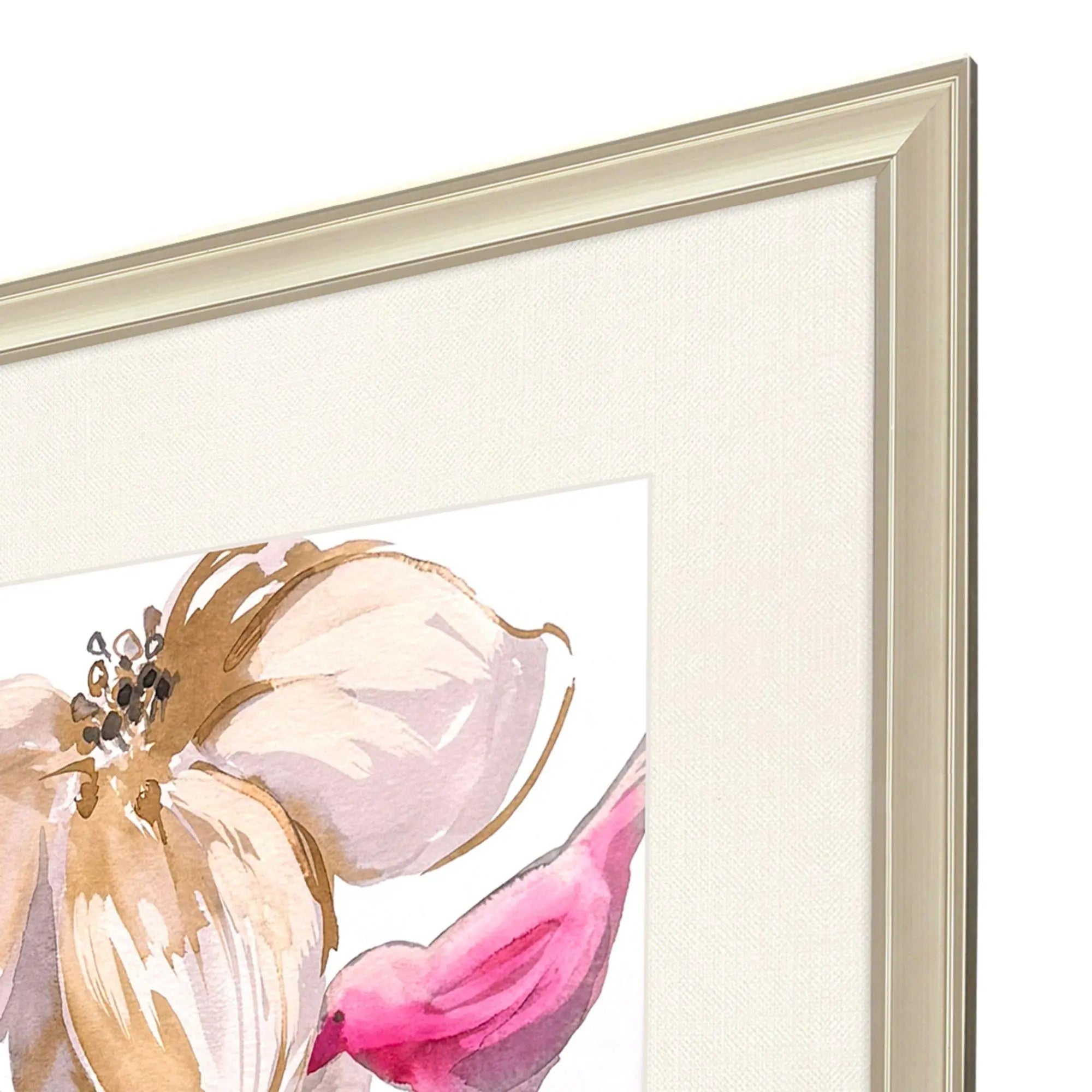 Set Of Two Bird Chatter Set of Set Gold Framed Wall Art Homeroots Home Decor