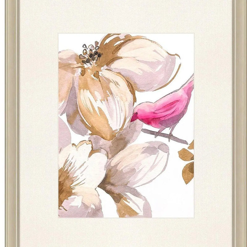 Set Of Two Bird Chatter Set of Set Gold Framed Wall Art Homeroots Home Decor