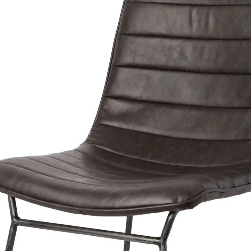 Set Of Two Black Upholstered Faux leather Side Chairs Homeroots Kitchen & Dining