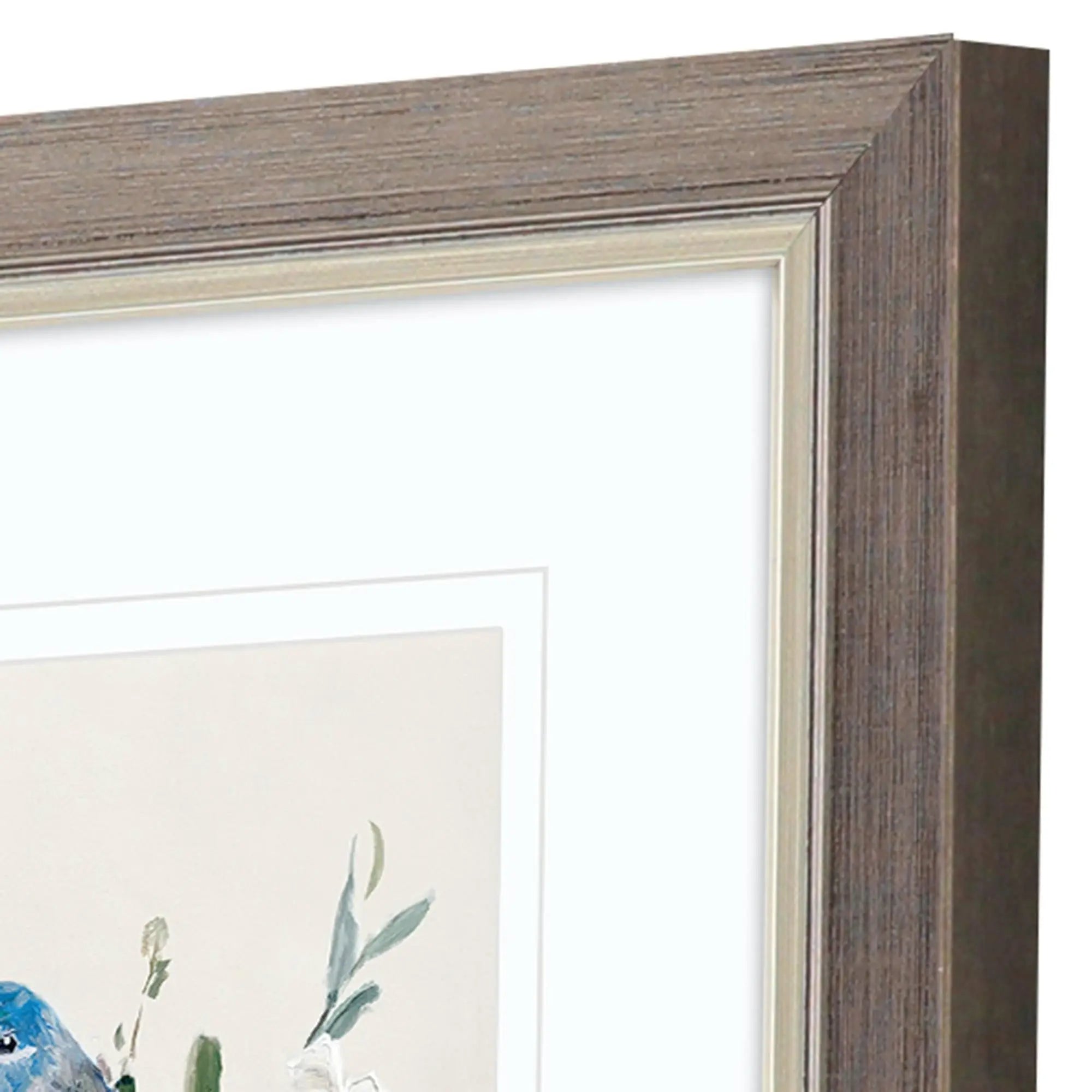 Set Of Two Bluebird Happy Set of Set Silver Framed Wall Art Homeroots Home Decor