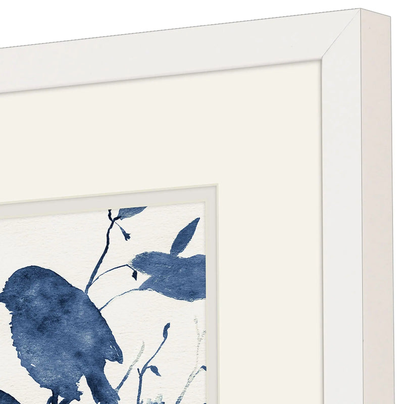 Set Of Two Bluebird Silhouette Set of Set White Framed Wall Art Homeroots Home Decor