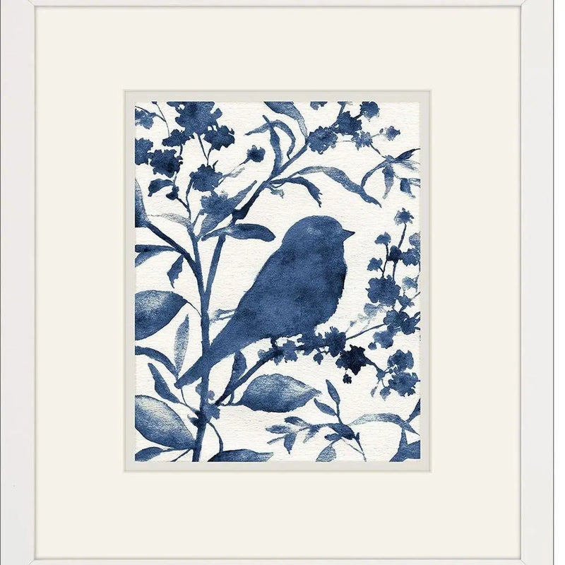 Set Of Two Bluebird Silhouette Set of Set White Framed Wall Art Homeroots Home Decor