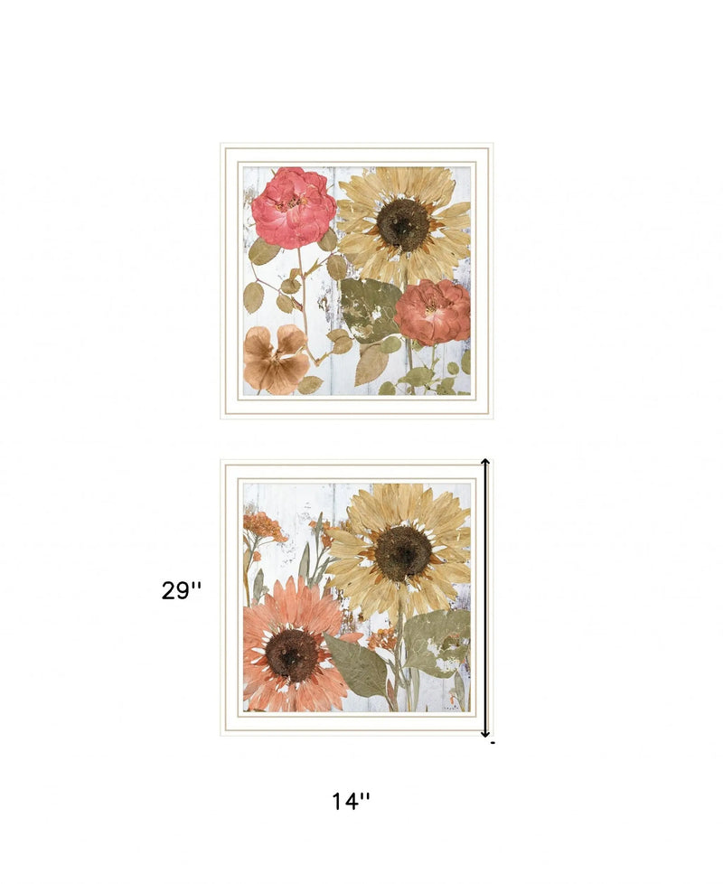 Set Of Two Earth to Petals 2 White Framed Print Wall Art Homeroots Home Decor