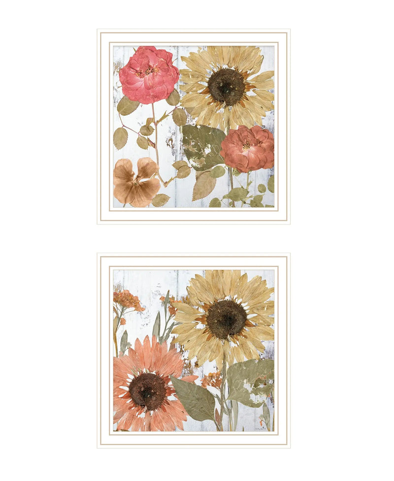 Set Of Two Earth to Petals 2 White Framed Print Wall Art Homeroots Home Decor