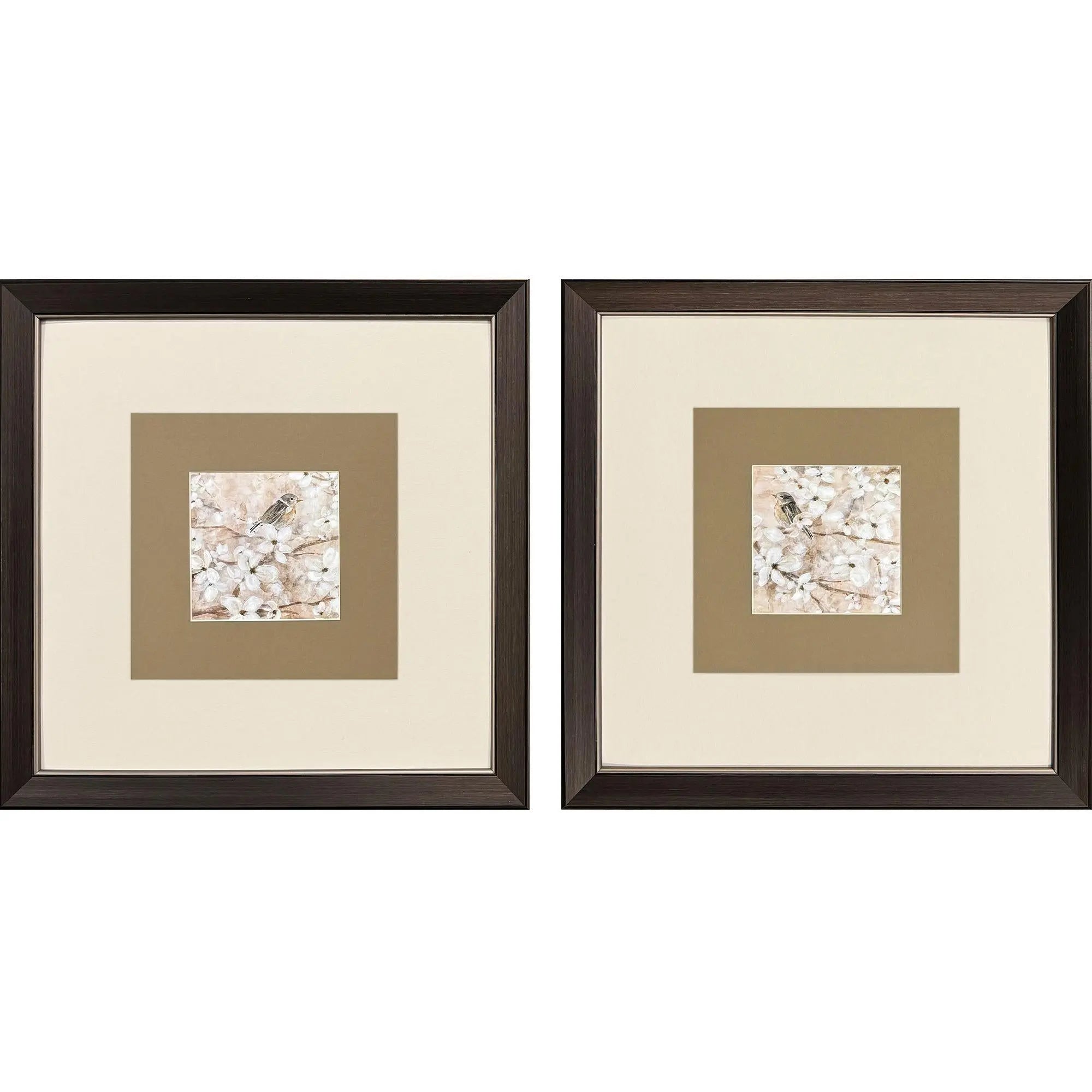 Set Of Two Fragrant Perch Set of Set Brown Framed Wall Art Homeroots Home Decor