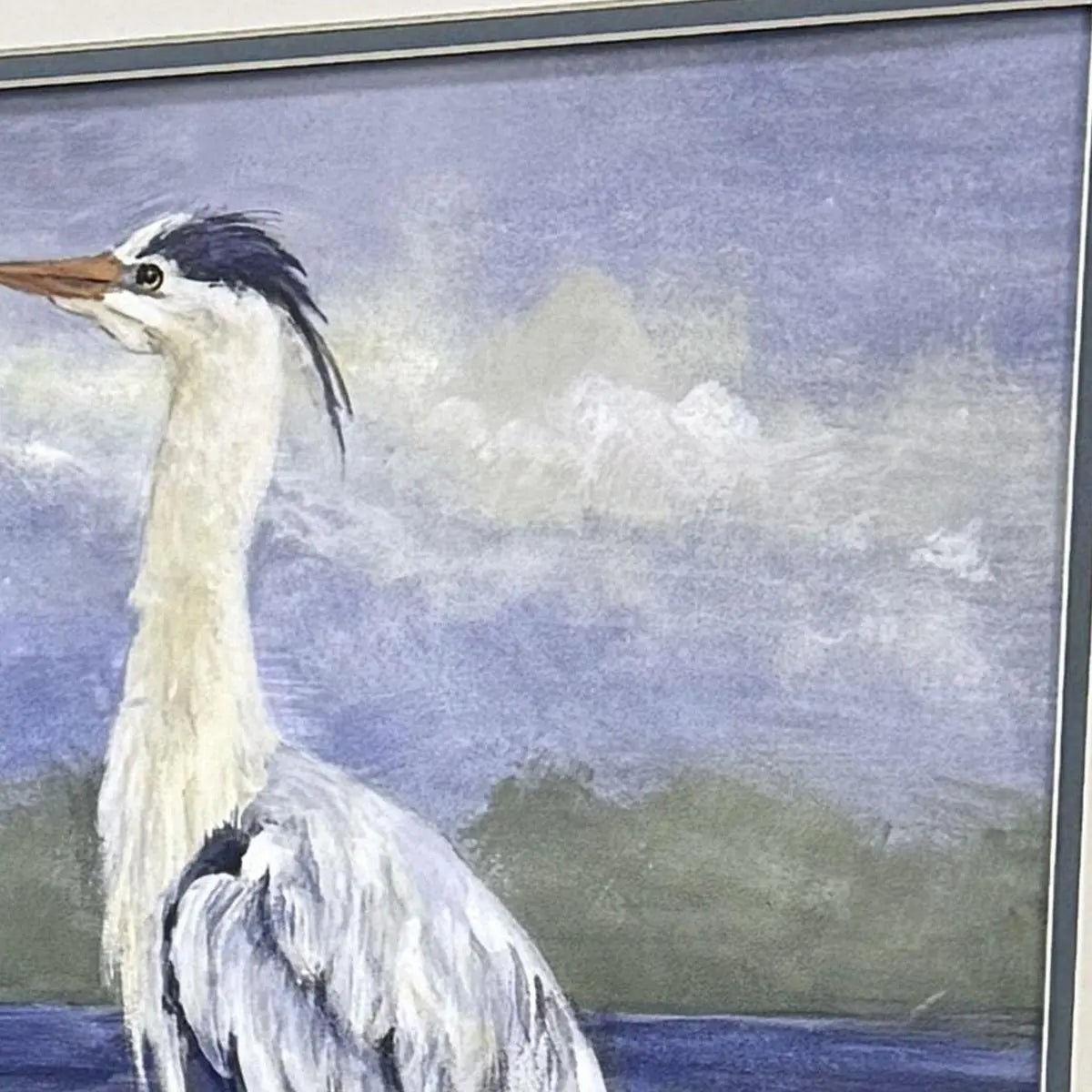 Set Of Two Heron by the Sea Set of Set White Framed Wall Art Homeroots Home Decor