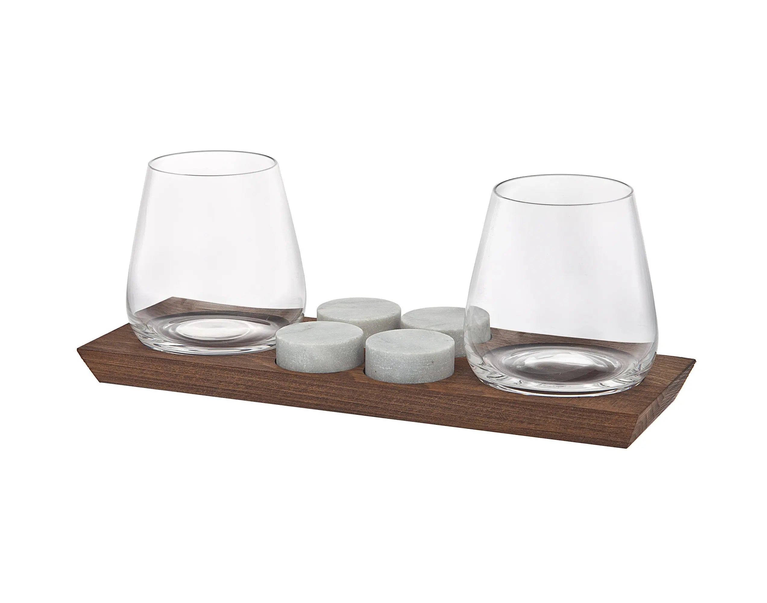 Set Of Two Lead Free Crystal Narrowing Shape Stemless Decanter Homeroots Kitchen & Dining