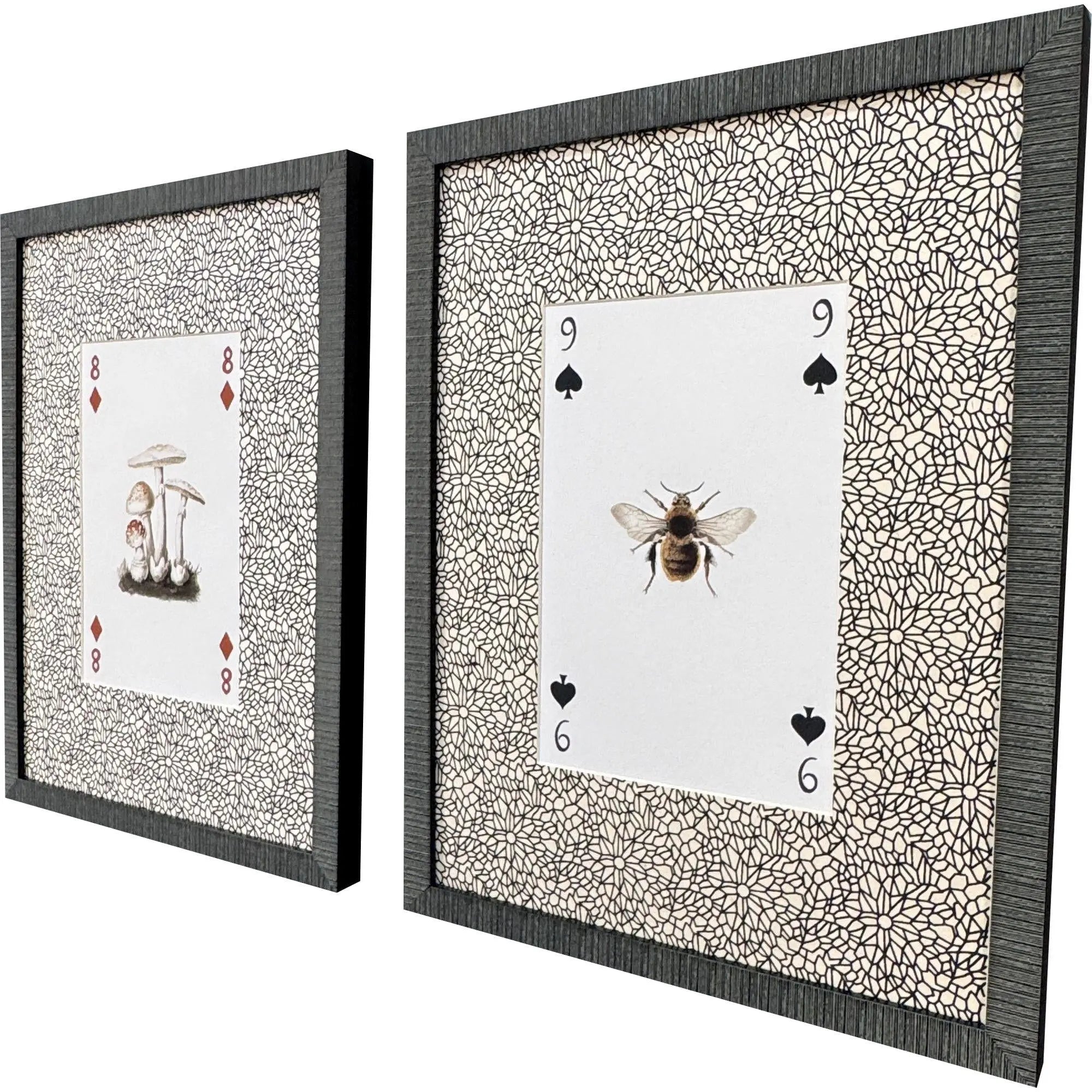 Set Of Two Nature's Hand III Set of Set Distressed Black Framed Wall Art Homeroots Home Decor