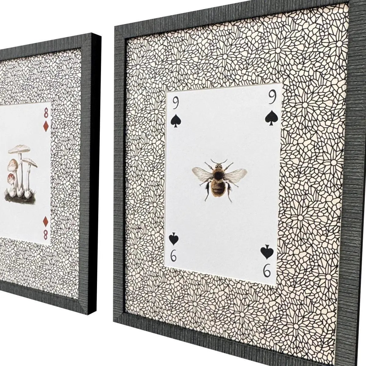 Set Of Two Nature's Hand III Set of Set Distressed Black Framed Wall Art Homeroots Home Decor