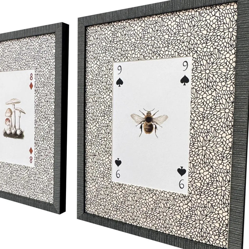 Set Of Two Nature's Hand III Set of Set Distressed Black Framed Wall Art Homeroots Home Decor