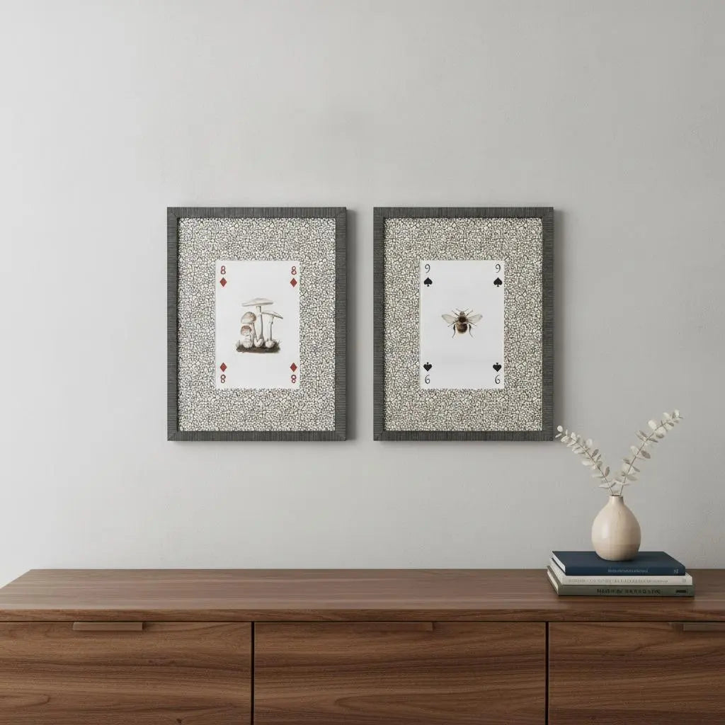Set Of Two Nature's Hand III Set of Set Distressed Black Framed Wall Art Homeroots Home Decor