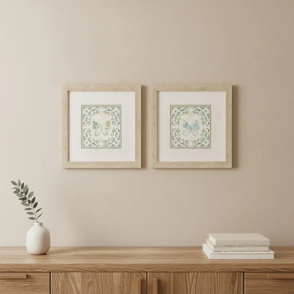 Set Of Two Ornate Butterfly I Set of Set Brown Framed Wall Art Homeroots Home Decor