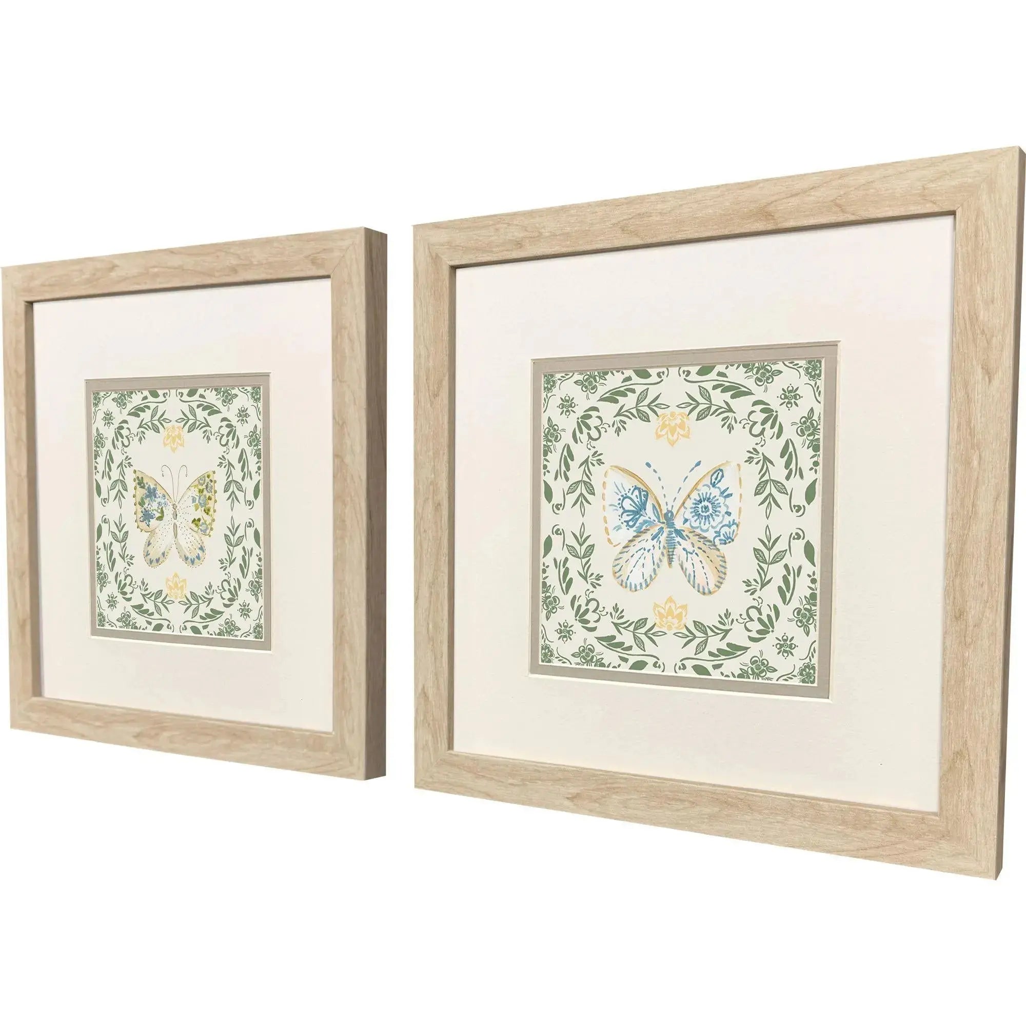 Set Of Two Ornate Butterfly I Set of Set Brown Framed Wall Art Homeroots Home Decor