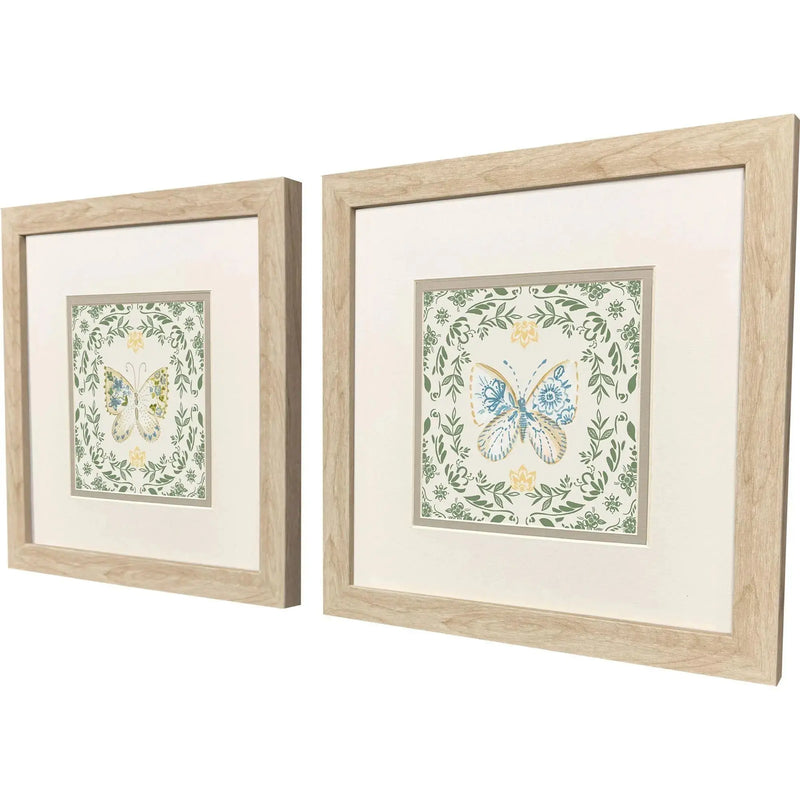 Set Of Two Ornate Butterfly I Set of Set Brown Framed Wall Art Homeroots Home Decor
