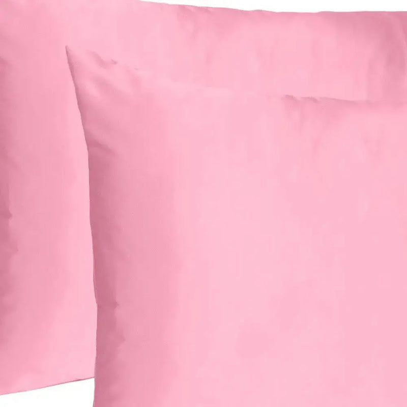 Set Of Two Pink Rose Dreamy Silky Satin Standard Pillowcases Homeroots Bed & Bath