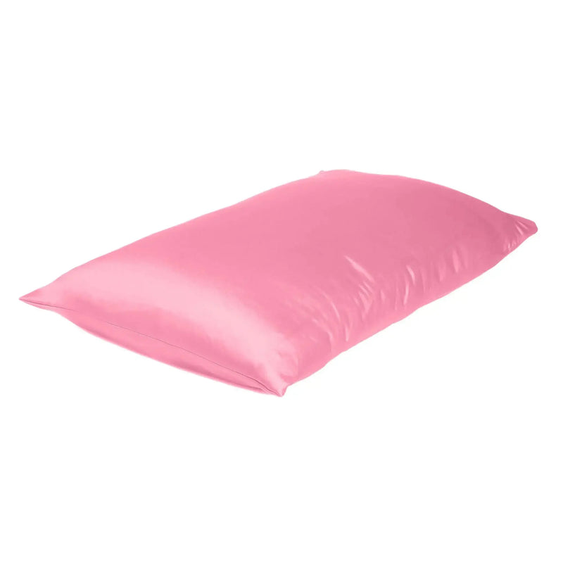 Set Of Two Pink Rose Dreamy Silky Satin Standard Pillowcases Homeroots Bed & Bath
