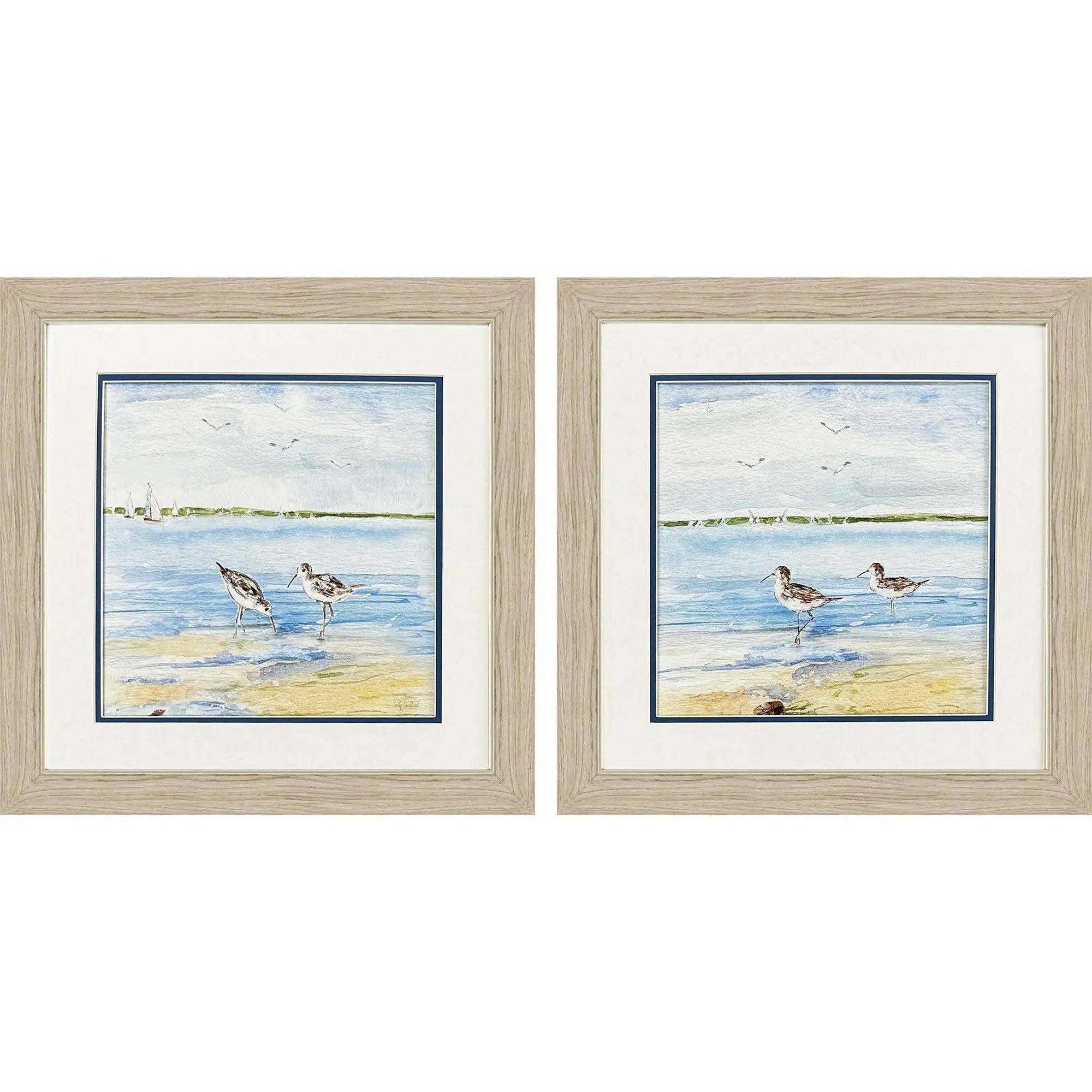 Set Of Two Sandpiper Beach Set of Set Brown Framed Wall Art Homeroots Home Decor