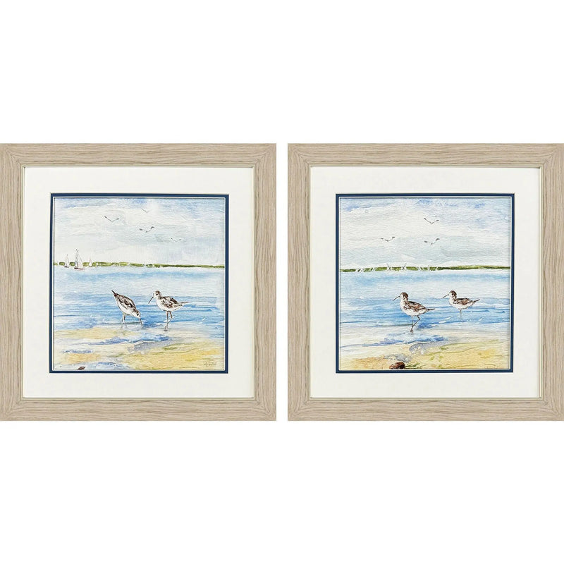 Set Of Two Sandpiper Beach Set of Set Brown Framed Wall Art Homeroots Home Decor