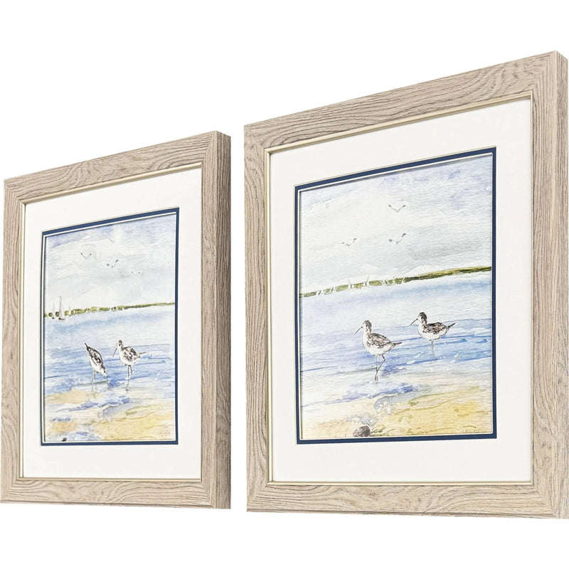 Set Of Two Sandpiper Beach Set of Set Brown Framed Wall Art Homeroots Home Decor