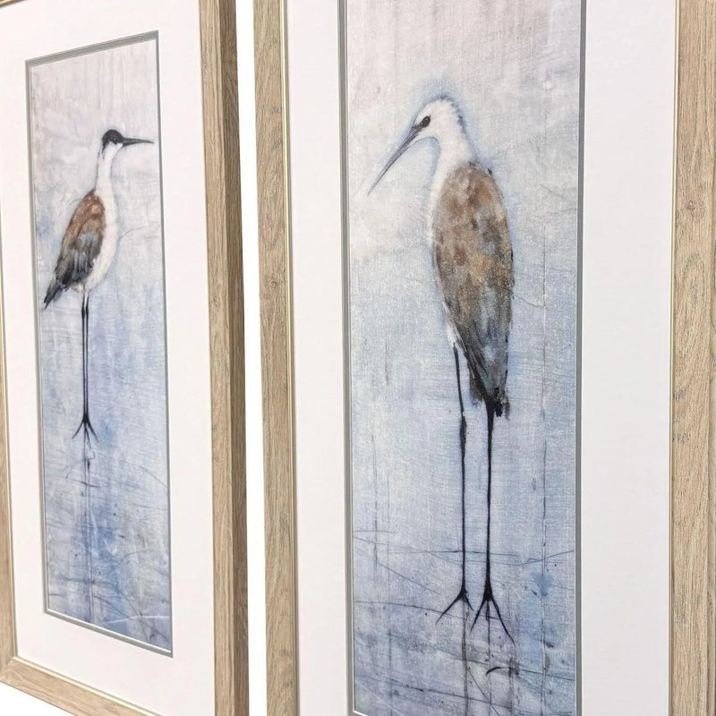 Set Of Two Seabirds Panel Set of Set Brown Framed Wall Art Homeroots Home Decor