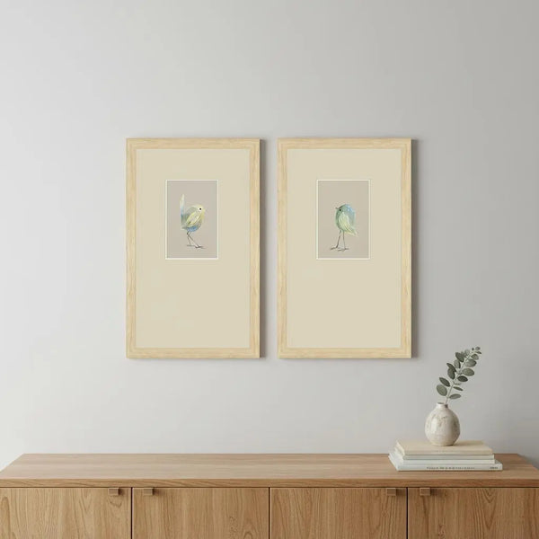 Set Of Two Sweet Chickadee Set of Set Brown Framed Wall Art Homeroots Home Decor