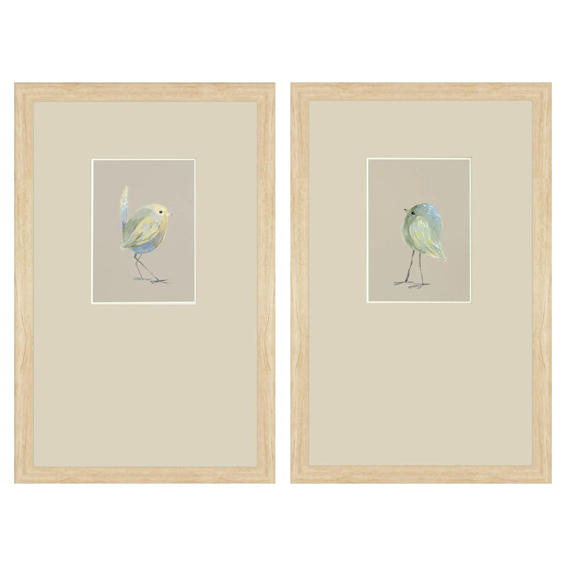 Set Of Two Sweet Chickadee Set of Set Brown Framed Wall Art Homeroots Home Decor