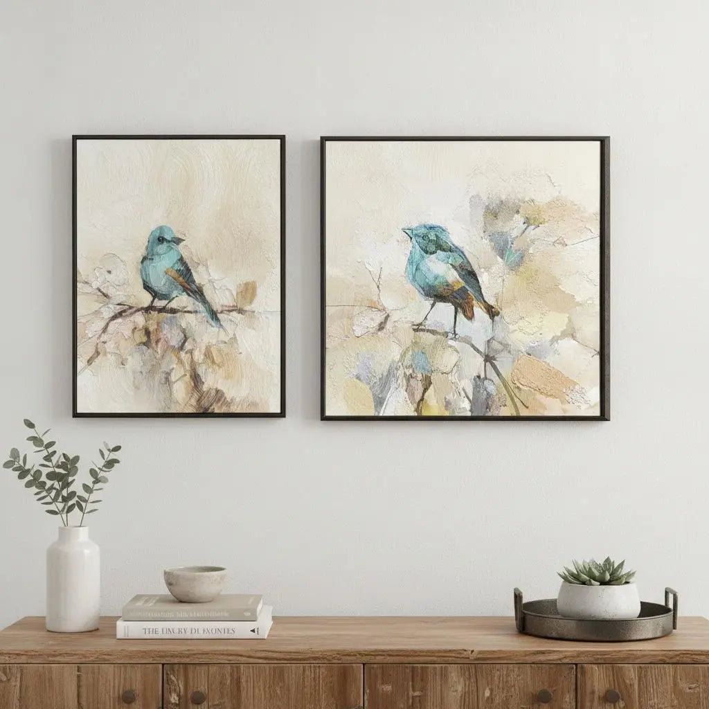 Set Of Two Sweet Song Set of Set Brown Framed Wall Art Homeroots Home Decor