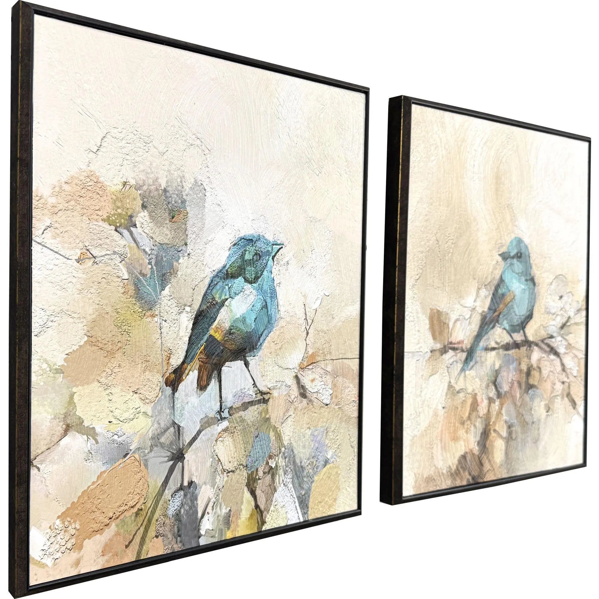Set Of Two Sweet Song Set of Set Brown Framed Wall Art Homeroots Home Decor