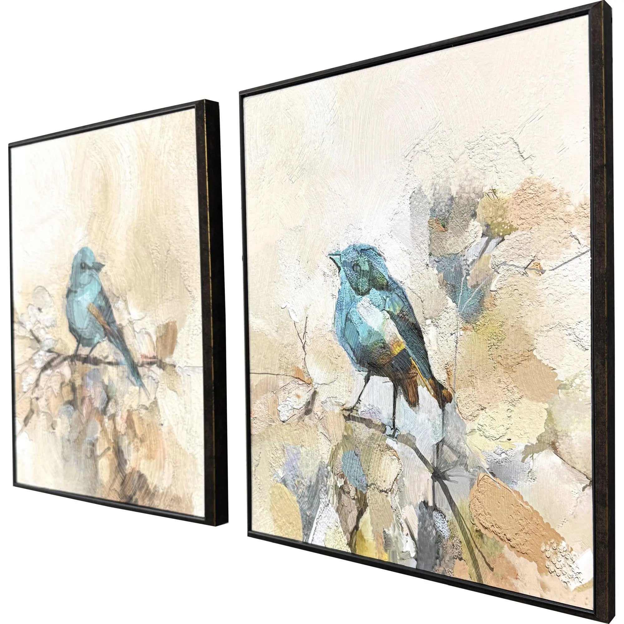 Set Of Two Sweet Song Set of Set Brown Framed Wall Art Homeroots Home Decor