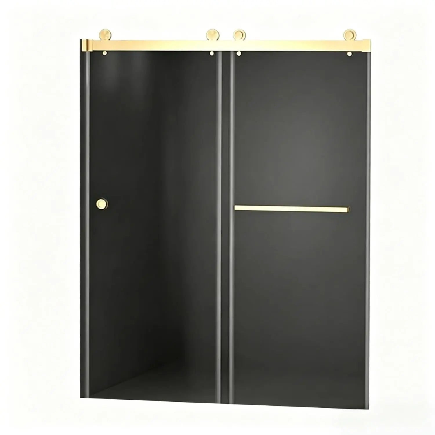 Set Of Two Tempered Glass Shower Doors Homeroots Bed & Bath