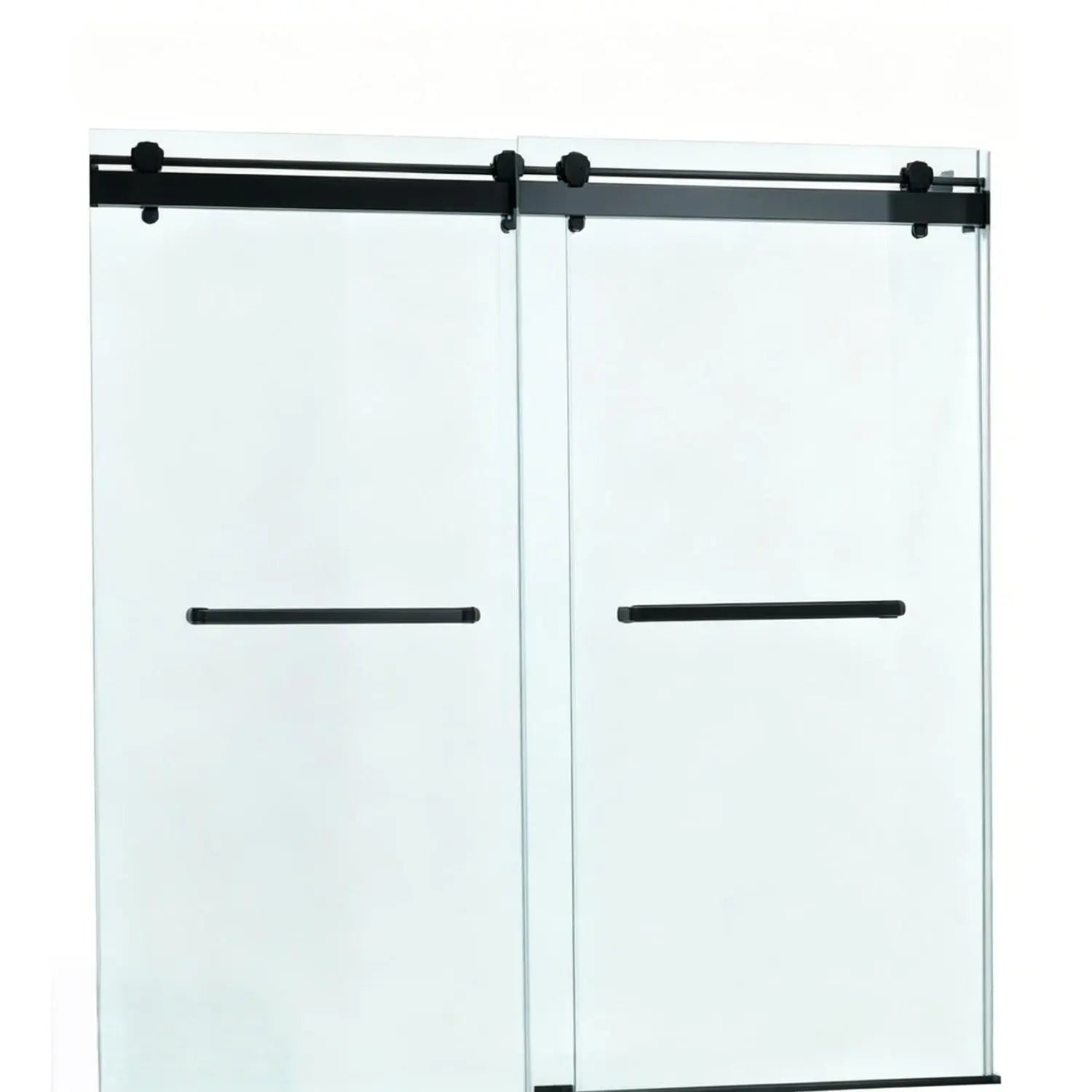 Set Of Two Tempered Glass Shower Doors Homeroots Bed & Bath