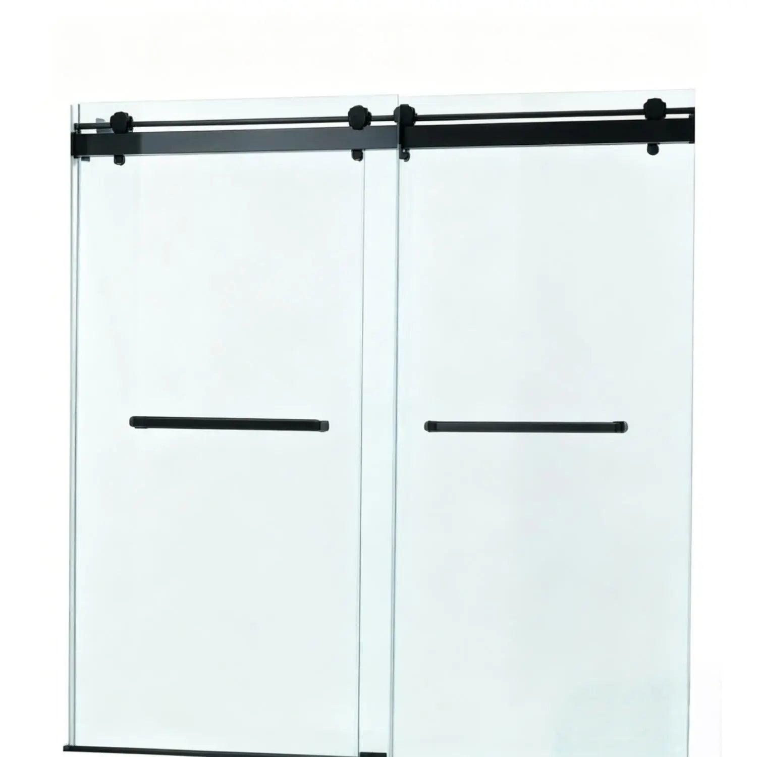 Set Of Two Tempered Glass Shower Doors Homeroots Bed & Bath