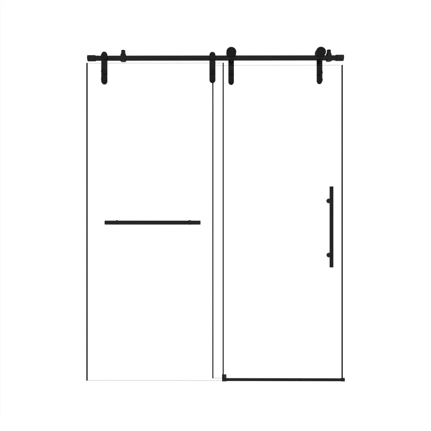 Set Of Two Tempered Glass Shower Doors Homeroots Bed & Bath
