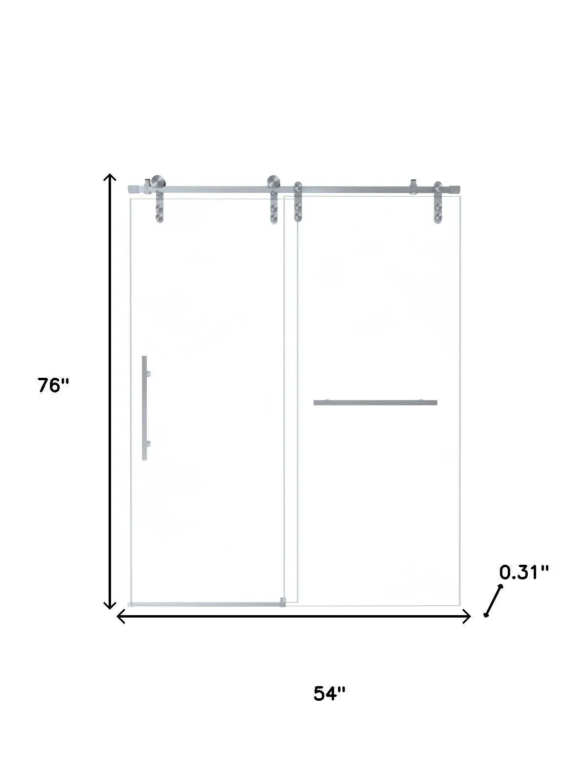 Set Of Two Tempered Glass Shower Doors Homeroots Bed & Bath