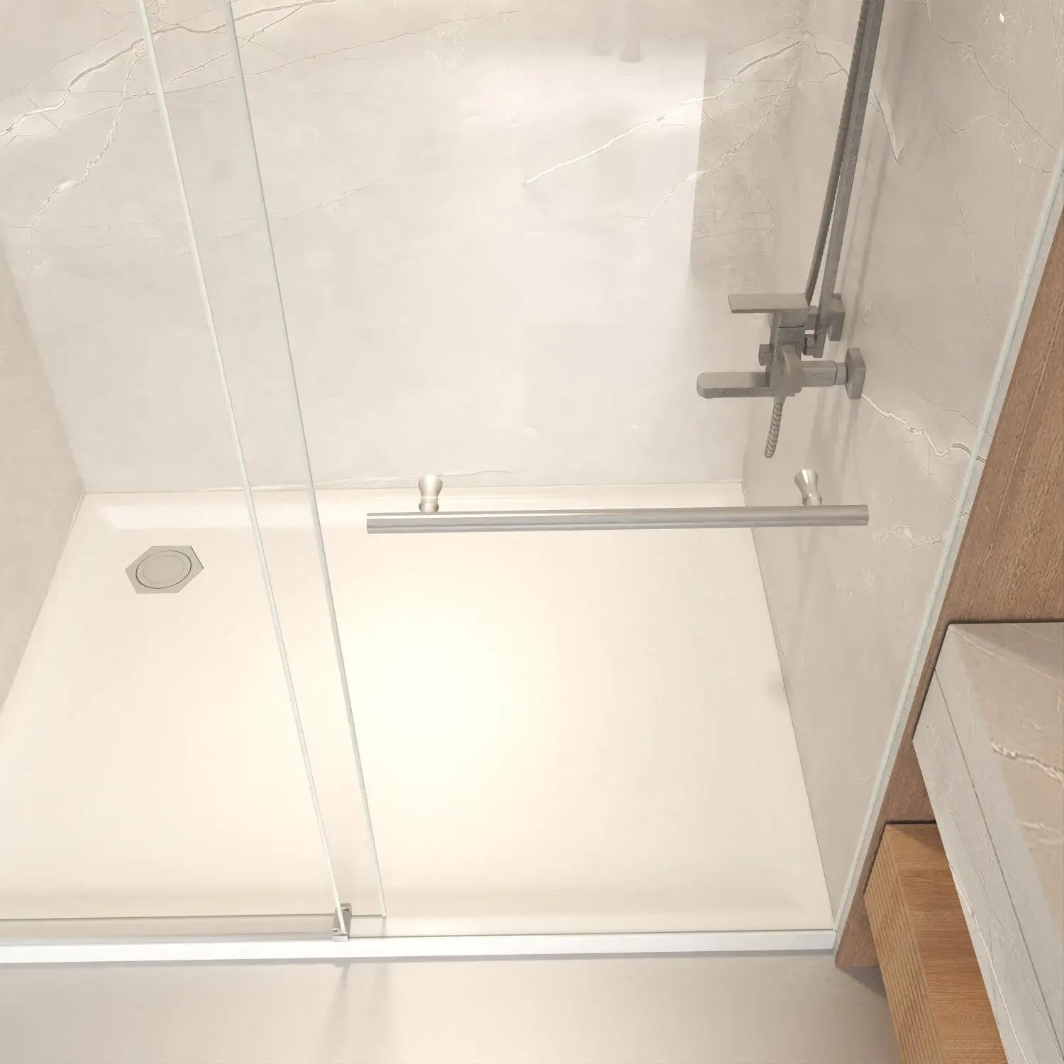 Set Of Two Tempered Glass Shower Doors Homeroots Bed & Bath