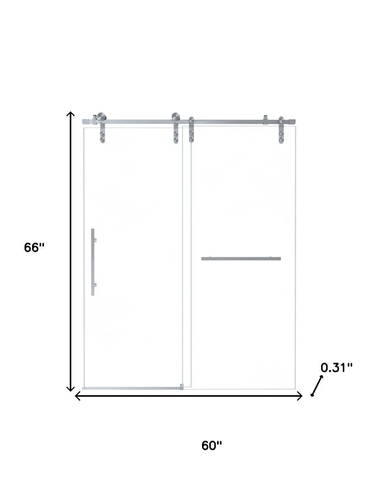 Set Of Two Tempered Glass Shower Doors Homeroots Bed & Bath